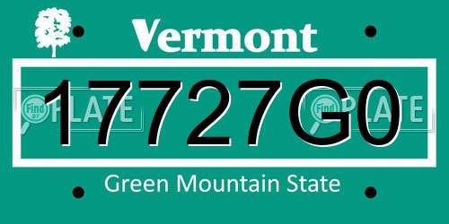 17727G0 Vermont License Plate