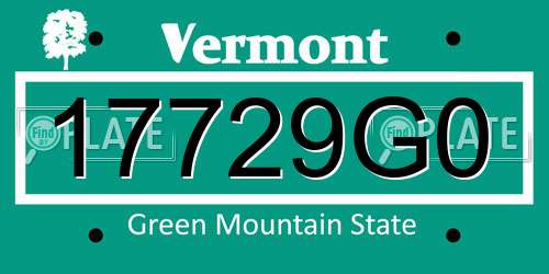17729G0 Vermont License Plate