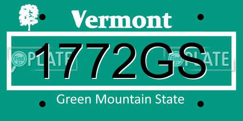 1772GS Vermont License Plate