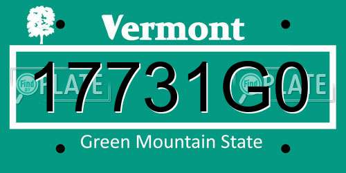 17731G0 Vermont License Plate