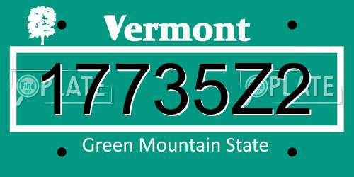 17735Z2 Vermont License Plate