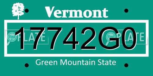 17742G0 Vermont License Plate