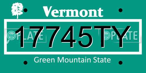 17745TY Vermont License Plate
