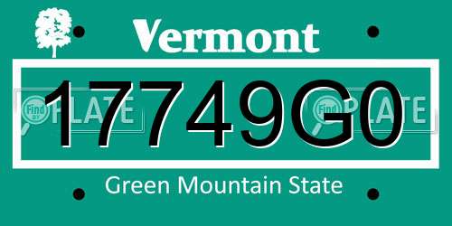 17749G0 Vermont License Plate