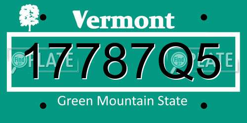 17787Q5 Vermont License Plate
