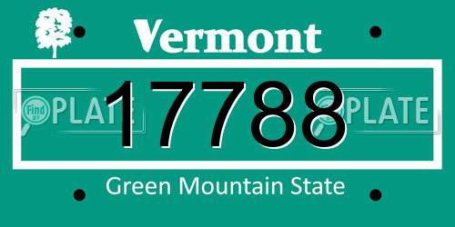 17788 Vermont License Plate