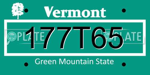 177T65 Vermont License Plate