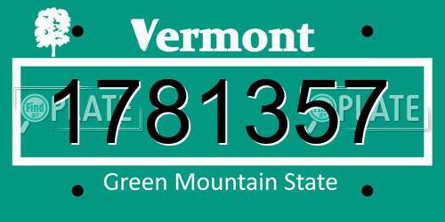 1781357 Vermont License Plate