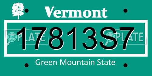 17813S7 Vermont License Plate