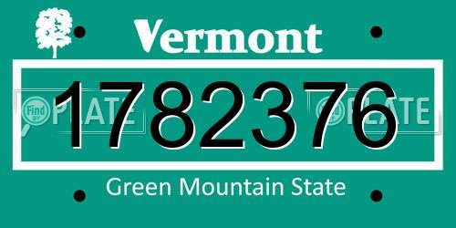 1782376 Vermont License Plate