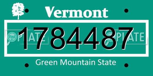 1784487 Vermont License Plate