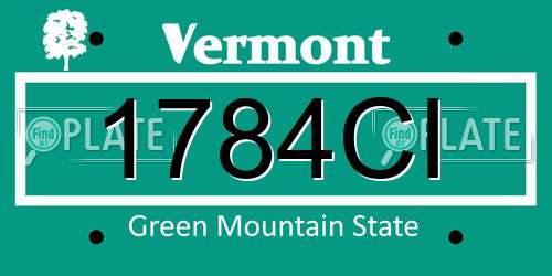 1784CI Vermont License Plate