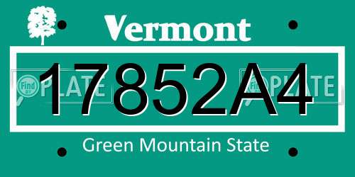 17852A4 Vermont License Plate