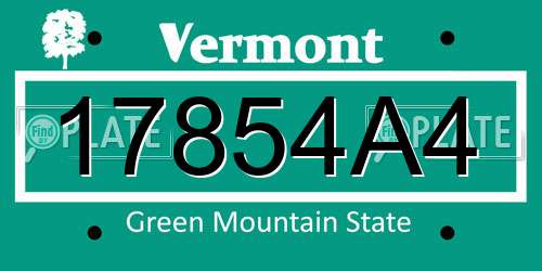 17854A4 Vermont License Plate