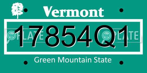 17854Q1 Vermont License Plate