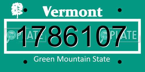1786107 Vermont License Plate