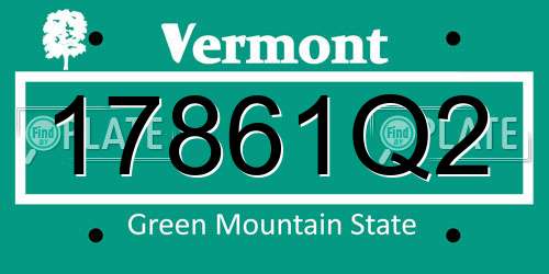 17861Q2 Vermont License Plate