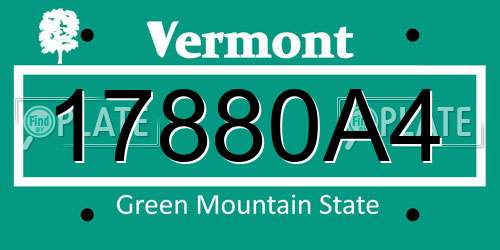 17880A4 Vermont License Plate