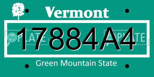 17884A4 Vermont License Plate