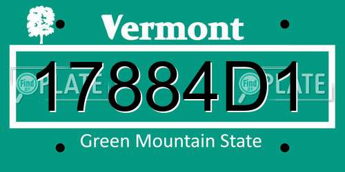 17884D1 Vermont License Plate