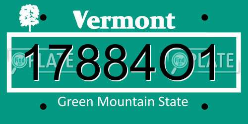 17884O1 Vermont License Plate