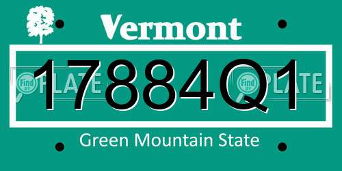 17884Q1 Vermont License Plate