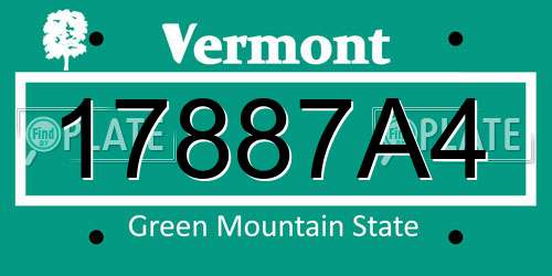 17887A4 Vermont License Plate