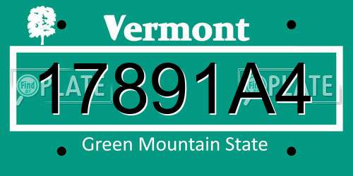 17891A4 Vermont License Plate