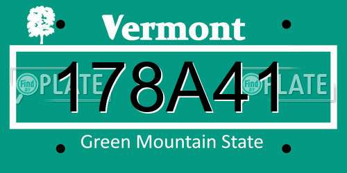 178A41 Vermont License Plate