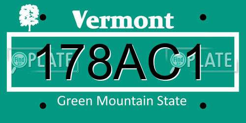 178AC1 Vermont License Plate