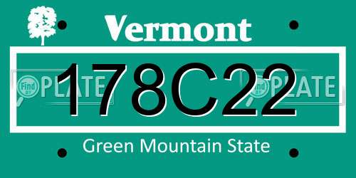 178C22 Vermont License Plate