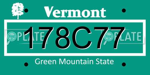 178C77 Vermont License Plate