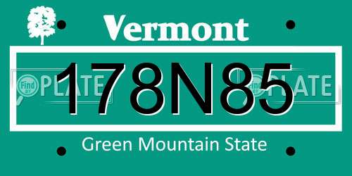 178N85 Vermont License Plate