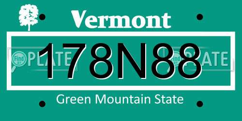 178N88 Vermont License Plate