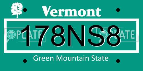 178NS8 Vermont License Plate