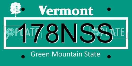 178NSS Vermont License Plate