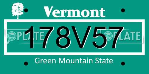 178V57 Vermont License Plate