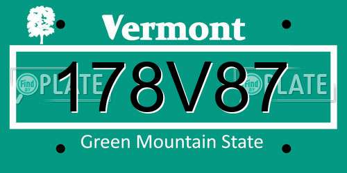 178V87 Vermont License Plate