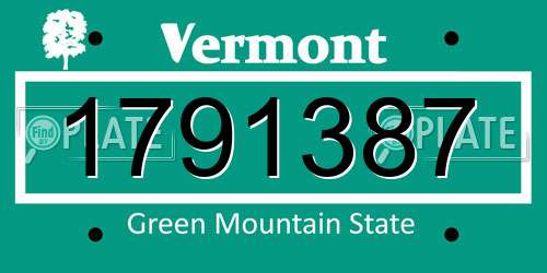 1791387 Vermont License Plate
