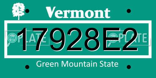 17928E2 Vermont License Plate