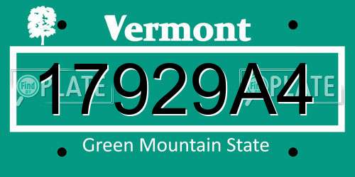 17929A4 Vermont License Plate