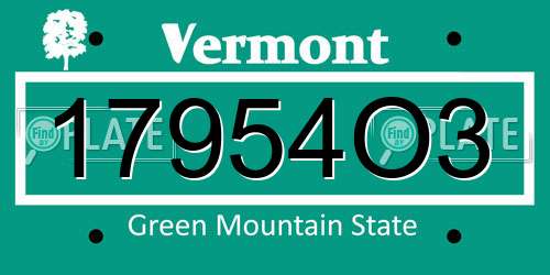 17954O3 Vermont License Plate