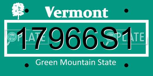 17966S1 Vermont License Plate