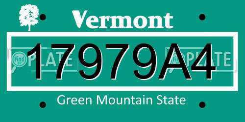 17979A4 Vermont License Plate