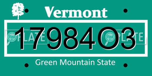 17984O3 Vermont License Plate