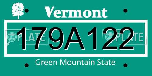 179A122 Vermont License Plate