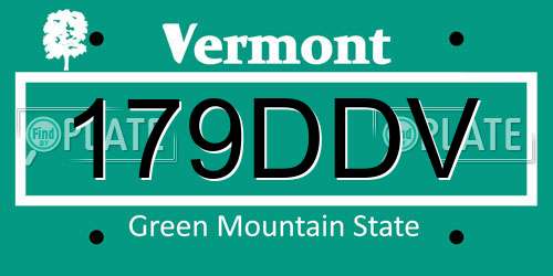 179DDV Vermont License Plate