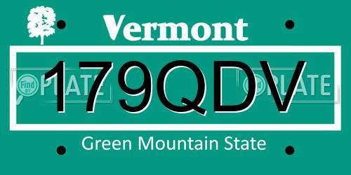 179QDV Vermont License Plate