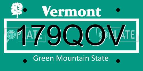 179QOV Vermont License Plate