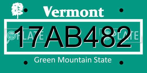 17AB482 Vermont License Plate